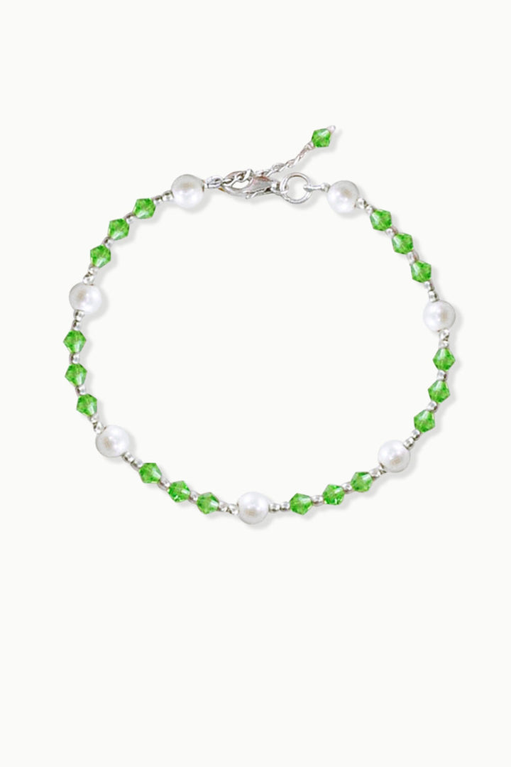 Sivalya Abundance Pearls and Green Crystals Bracelet