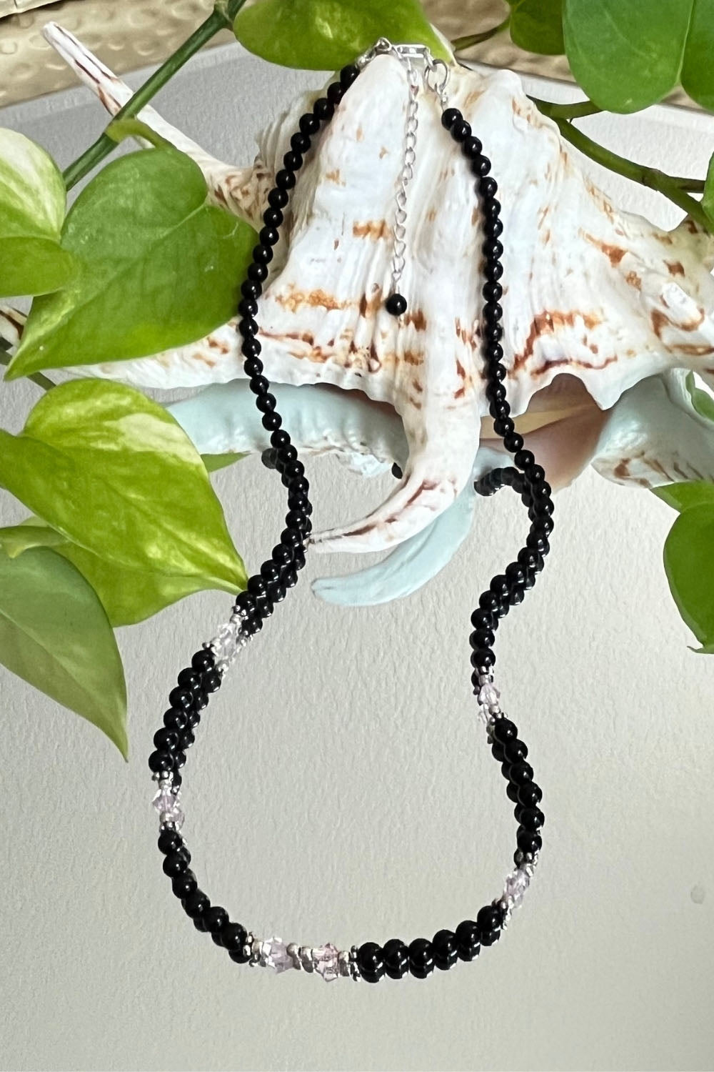 Sivalya Amour Black Onyx and Pink Crystals Necklace