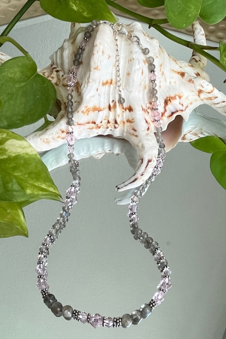 Sivalya Amour Labradorite and Pink Crystals Necklace