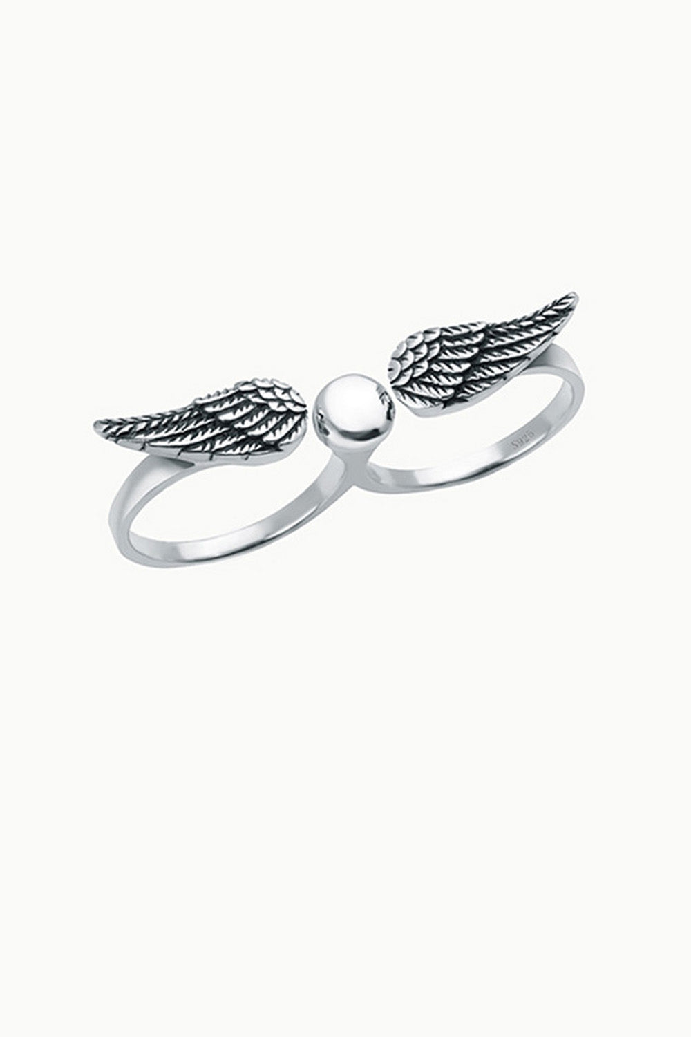 Sivalya Wings Two Finger Ring Sterling Silver