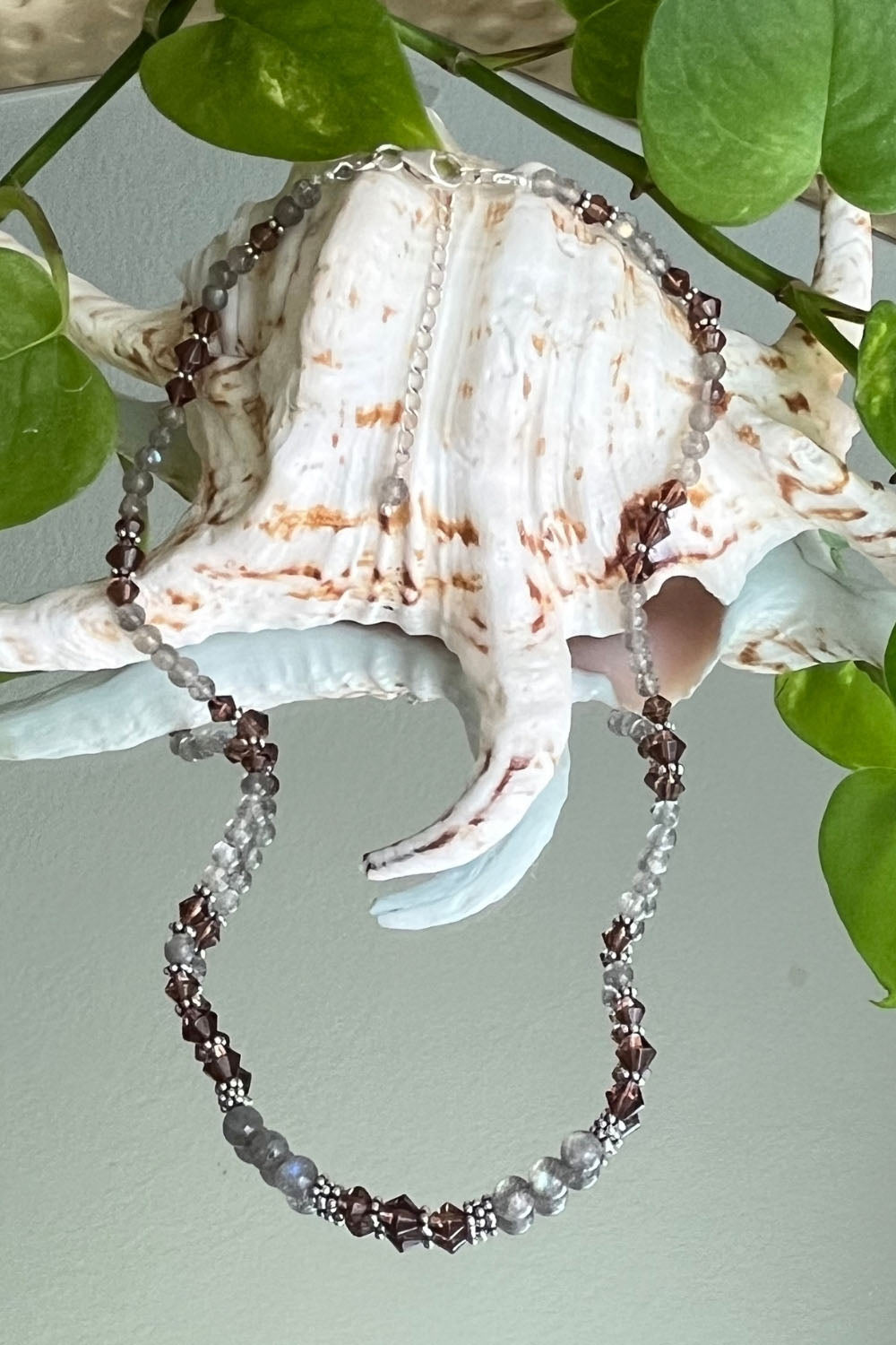 Sivalya Awareness Labradorite and Purple Crystals Necklace