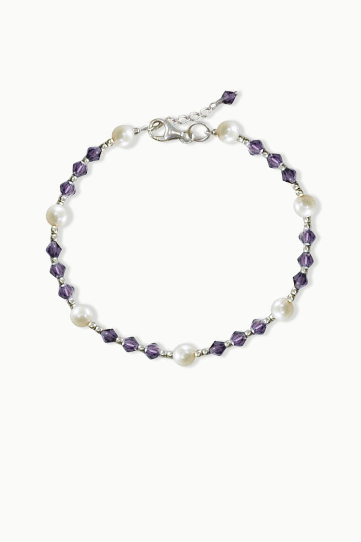 Sivalya Awareness Pearls and Purple Crystals Bracelet