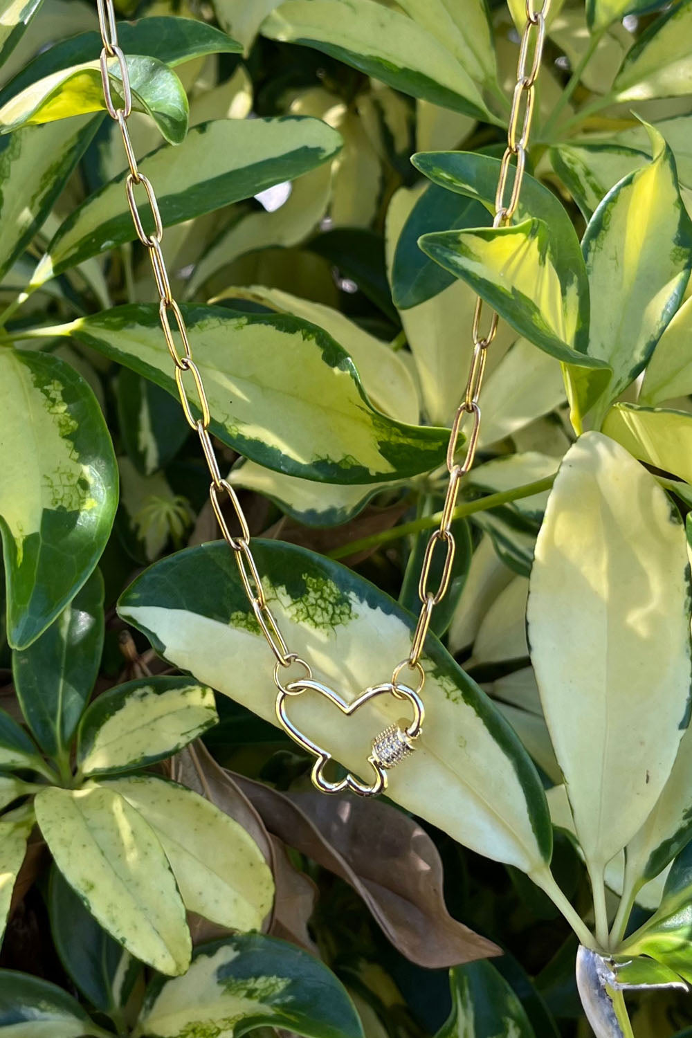 Sivalya Butterfly Locket Paperclip Chain Necklace