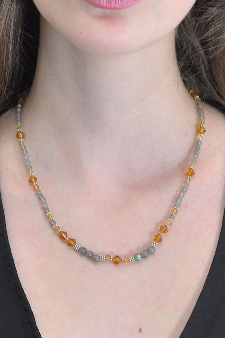 Sivalya Confidence Labradorite and Yellow Crystals Necklace