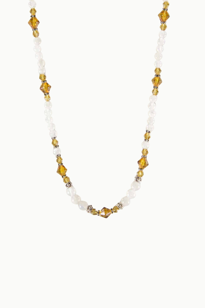 Sivalya Radiance Moonstone and Amber Crystals Necklace