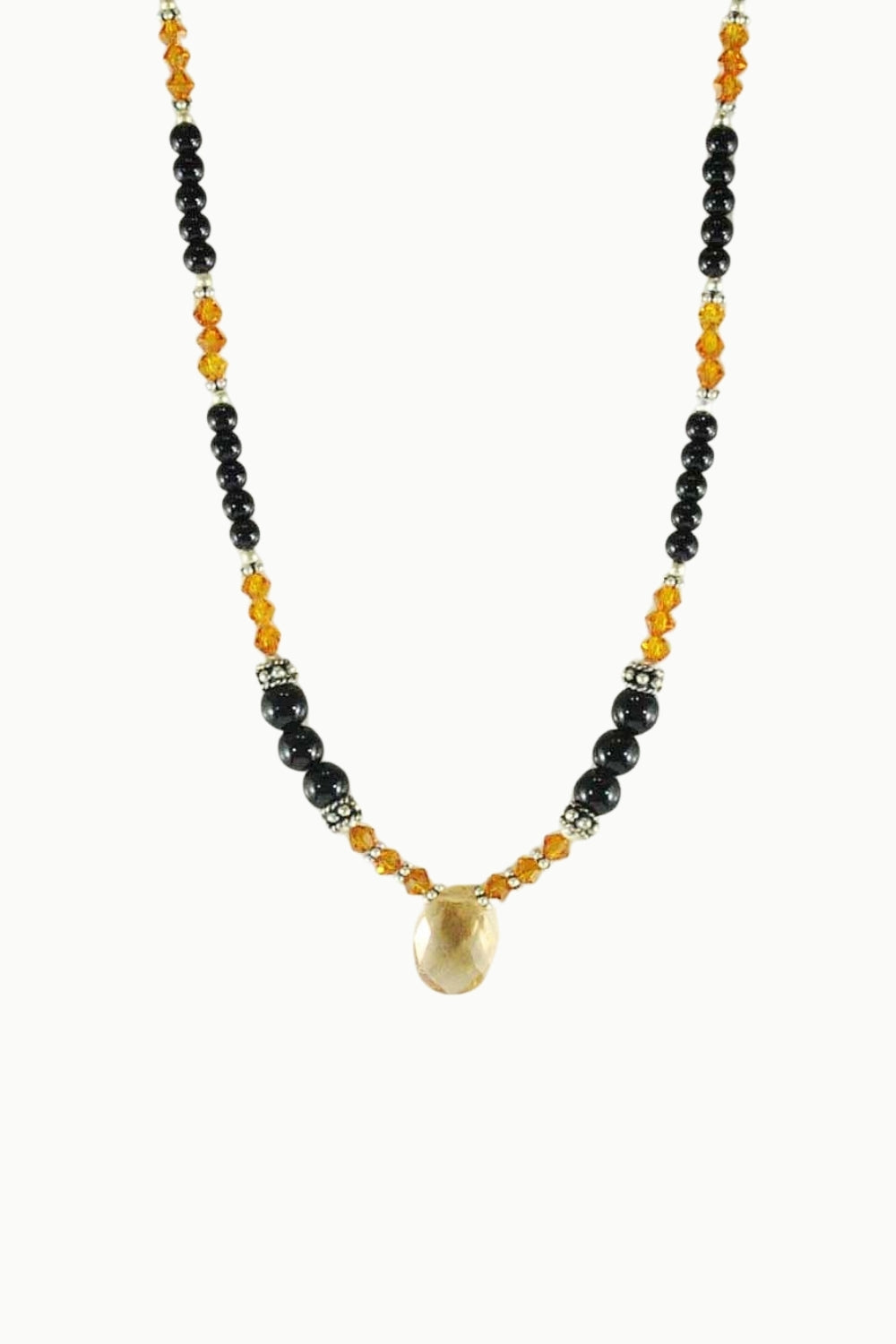 Sivalya Confidence Black Onyx and Yellow Crystals Necklace