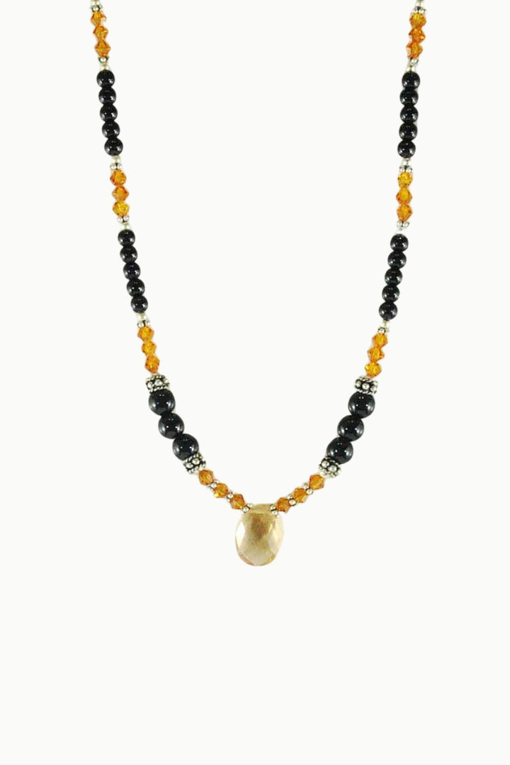 Sivalya Confidence Black Onyx and Yellow Crystals Necklace