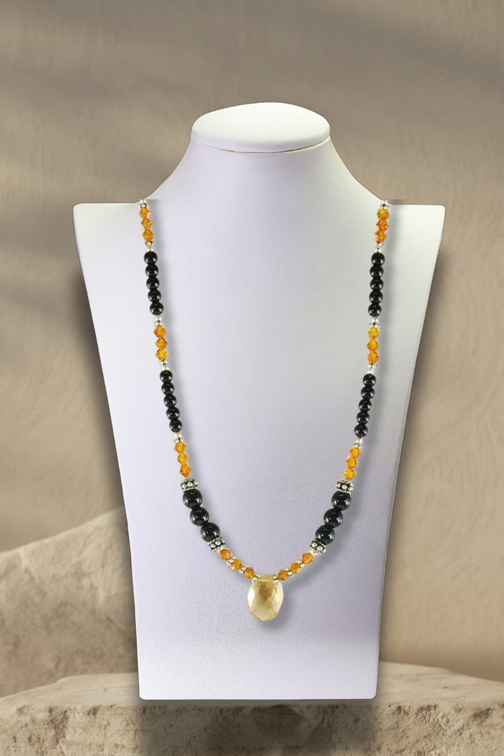 Sivalya Confidence Black Onyx and Yellow Crystals Necklace