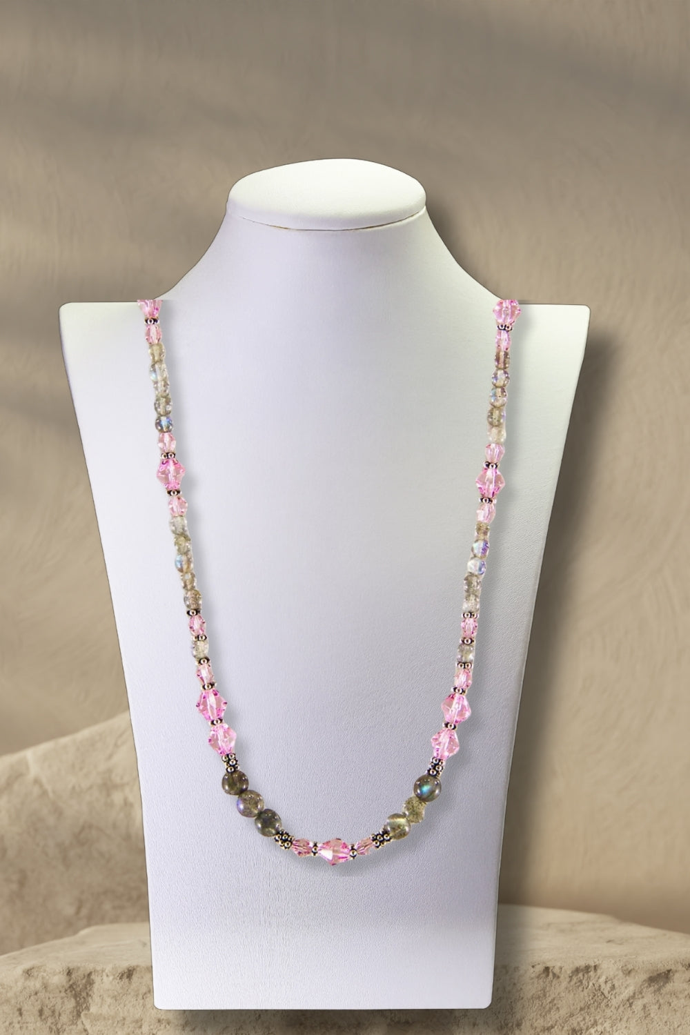 Sivalya Amour Labradorite and Pink Crystals Necklace