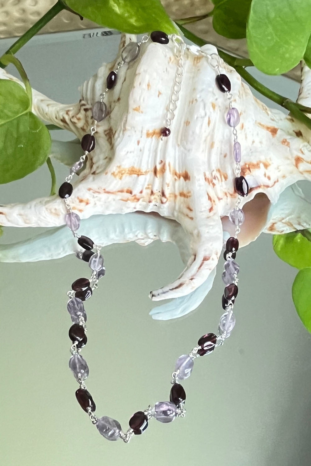 Sivalya Prosperity Garnet and Amethyst Necklace
