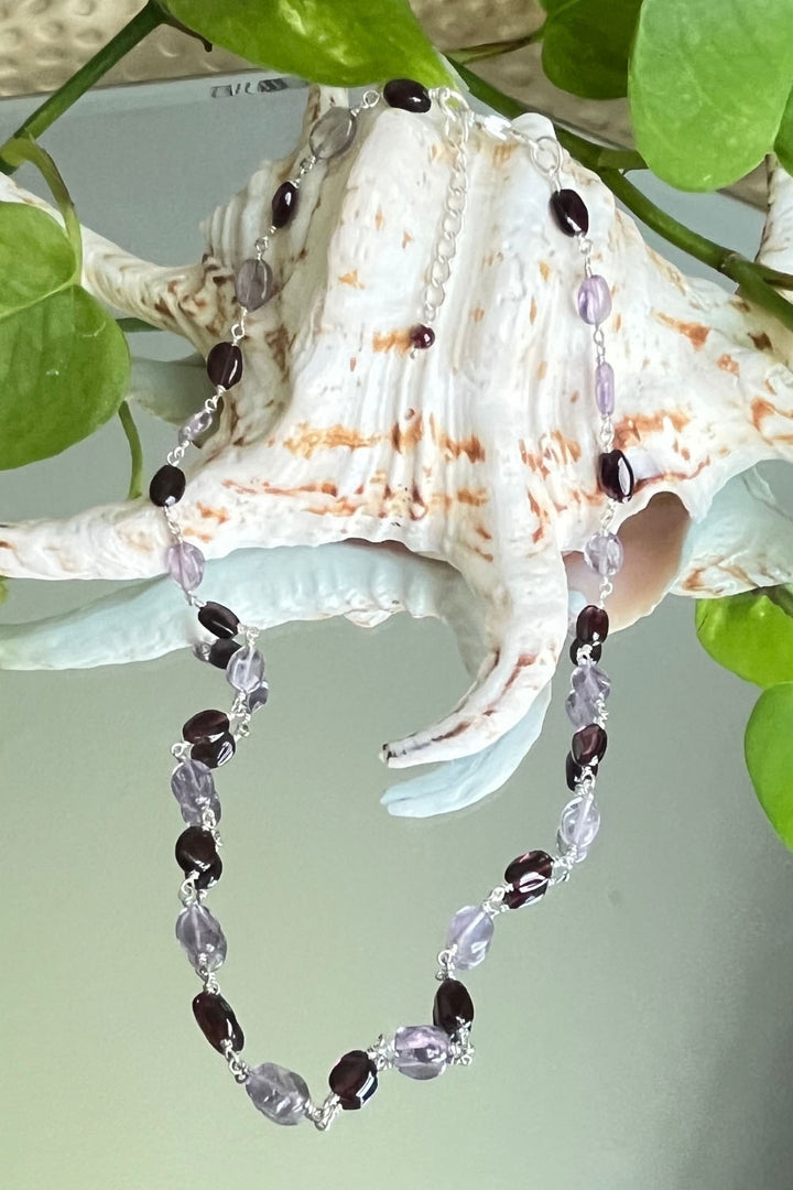 Sivalya Prosperity Garnet and Amethyst Necklace