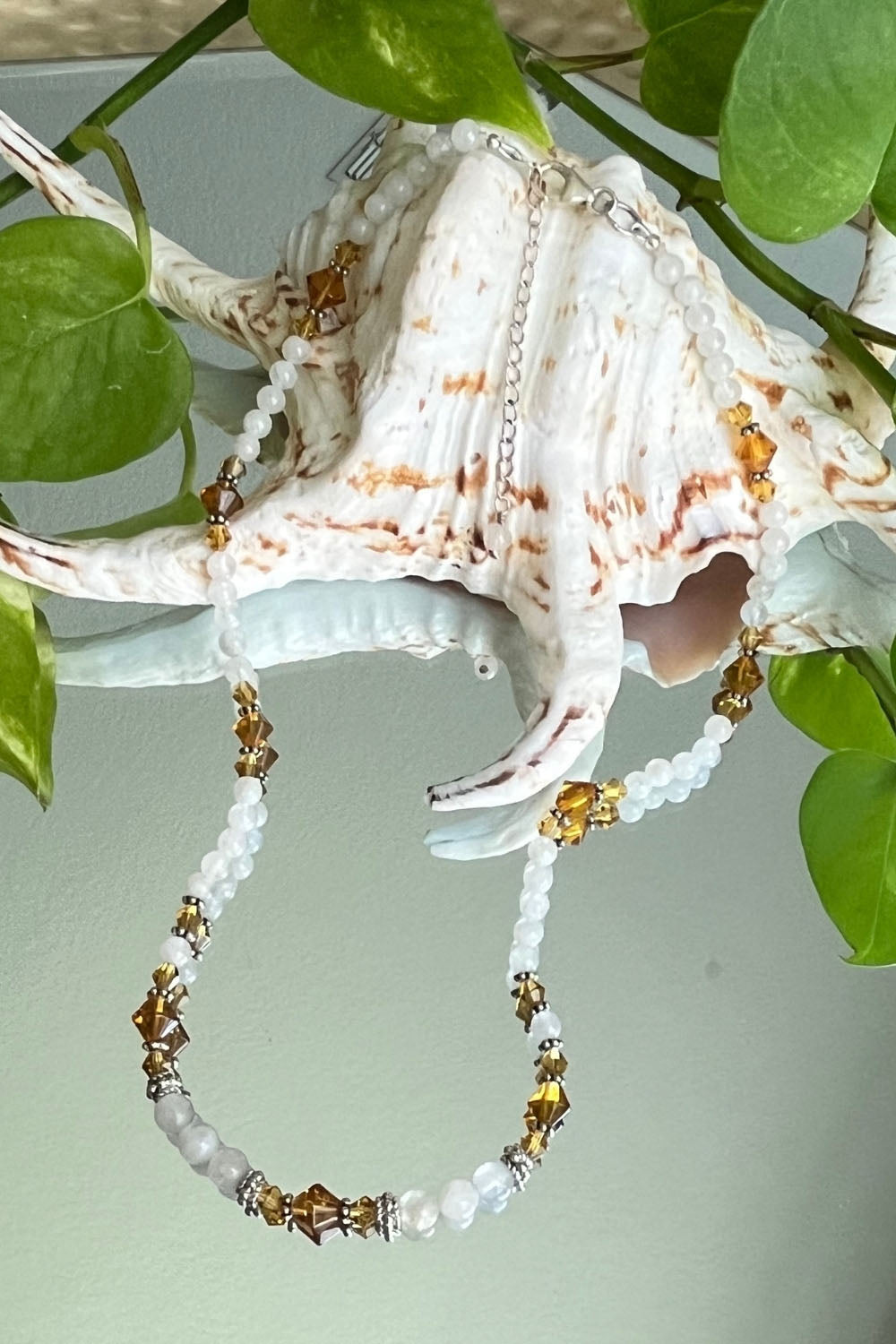 Sivalya Radiance Moonstone and Amber Crystals Necklace