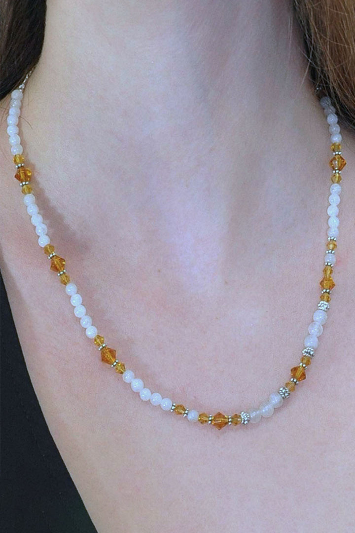 Sivalya Radiance Moonstone and Amber Crystals Necklace