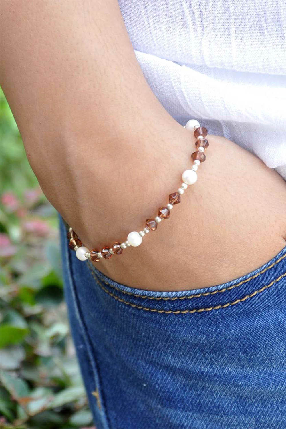 Sivalya Radiance Pearls and Amber Crystals Bracelet