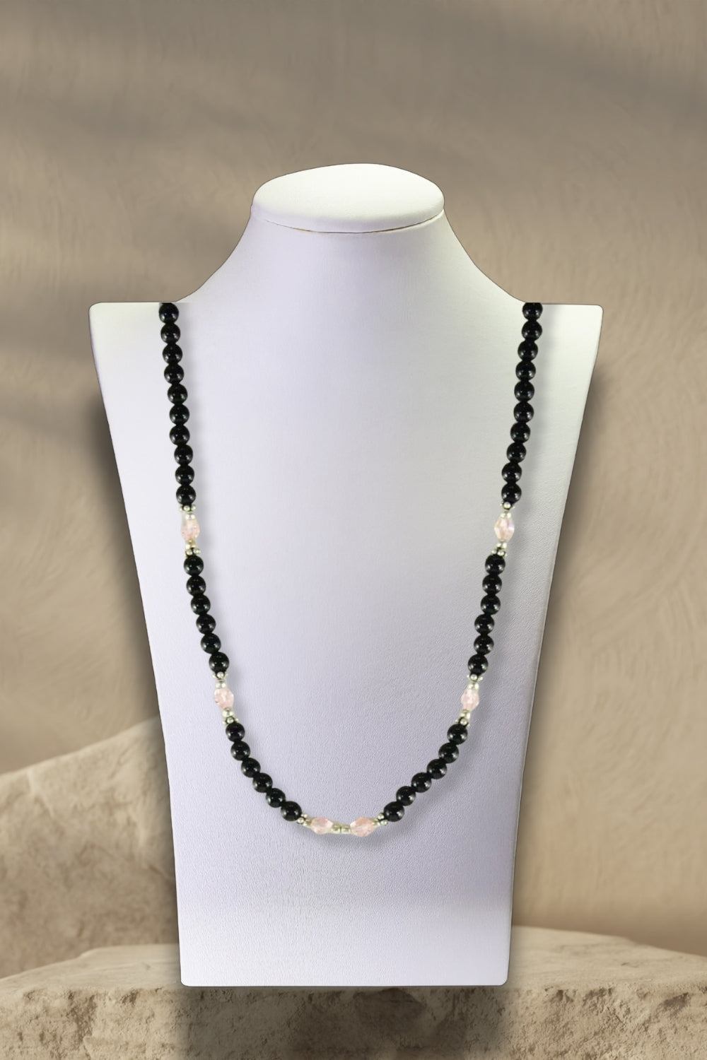 Sivalya Amour Black Onyx and Pink Crystals Necklace