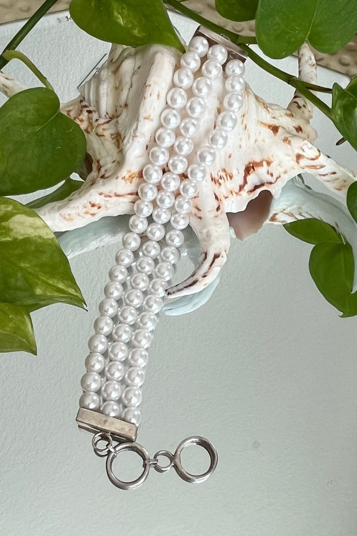 Sivalya Three-Layer Freshwater Pearl Bracelet in Sterling Silver
