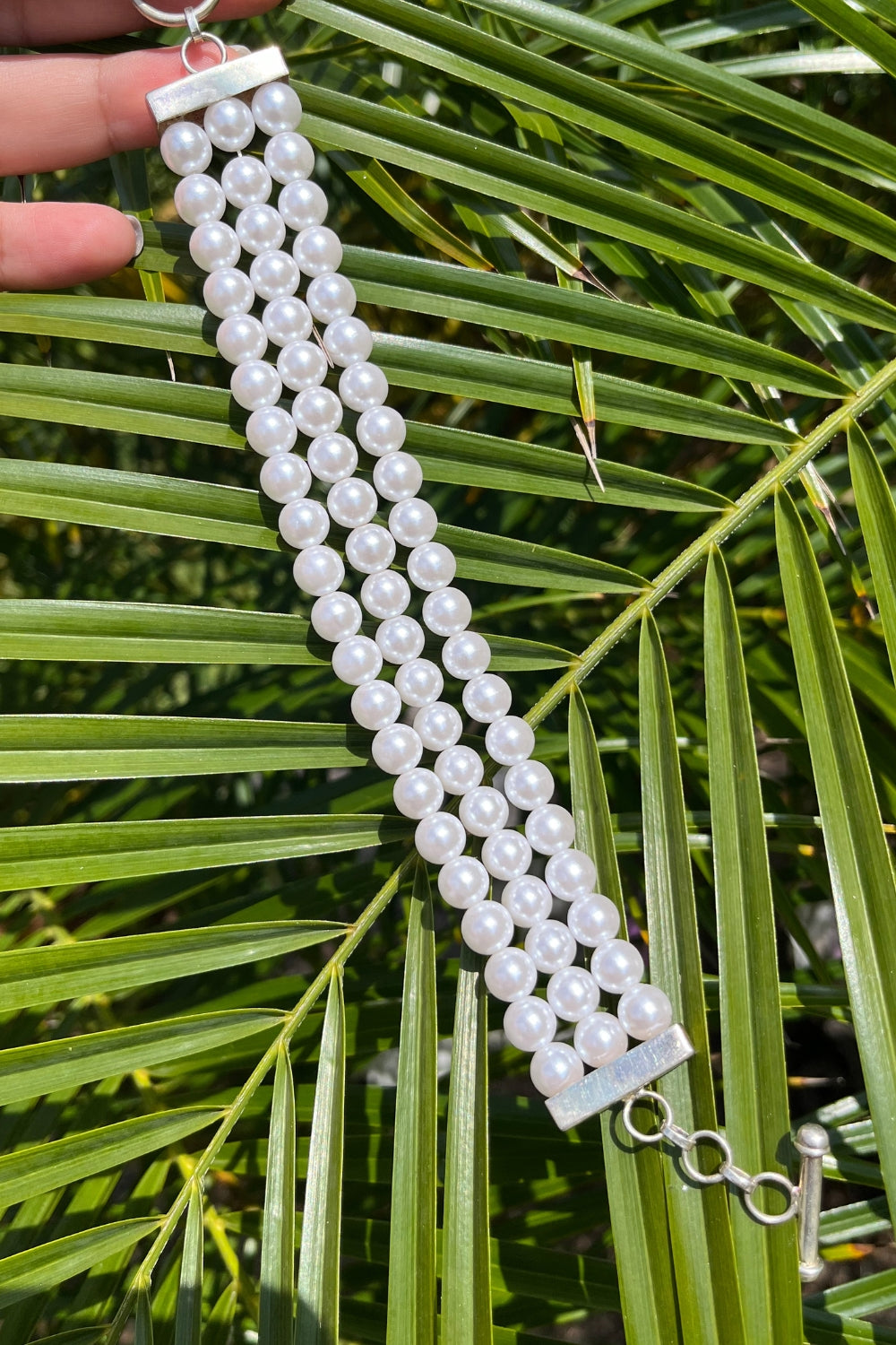 Sivalya Three-Layer Freshwater Pearl Bracelet in Sterling Silver