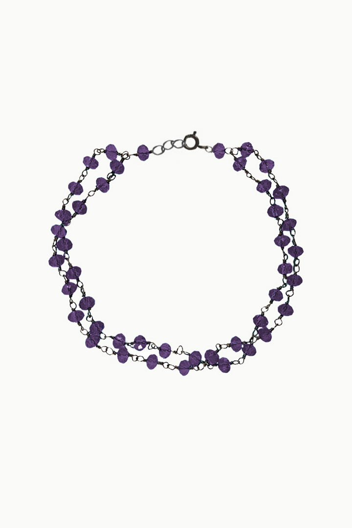 Sivalya Amethyst Beaded Link Chain Bracelet
