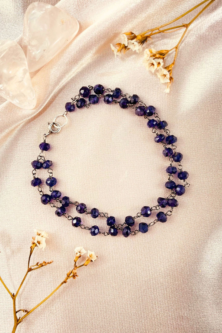 Sivalya Amethyst Beaded Link Chain Bracelet