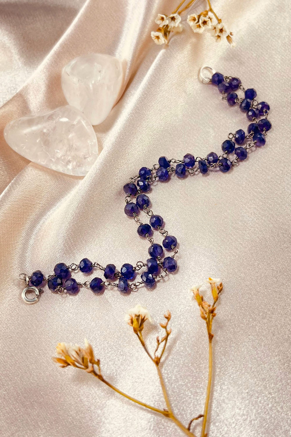 Sivalya Amethyst Beaded Link Chain Bracelet