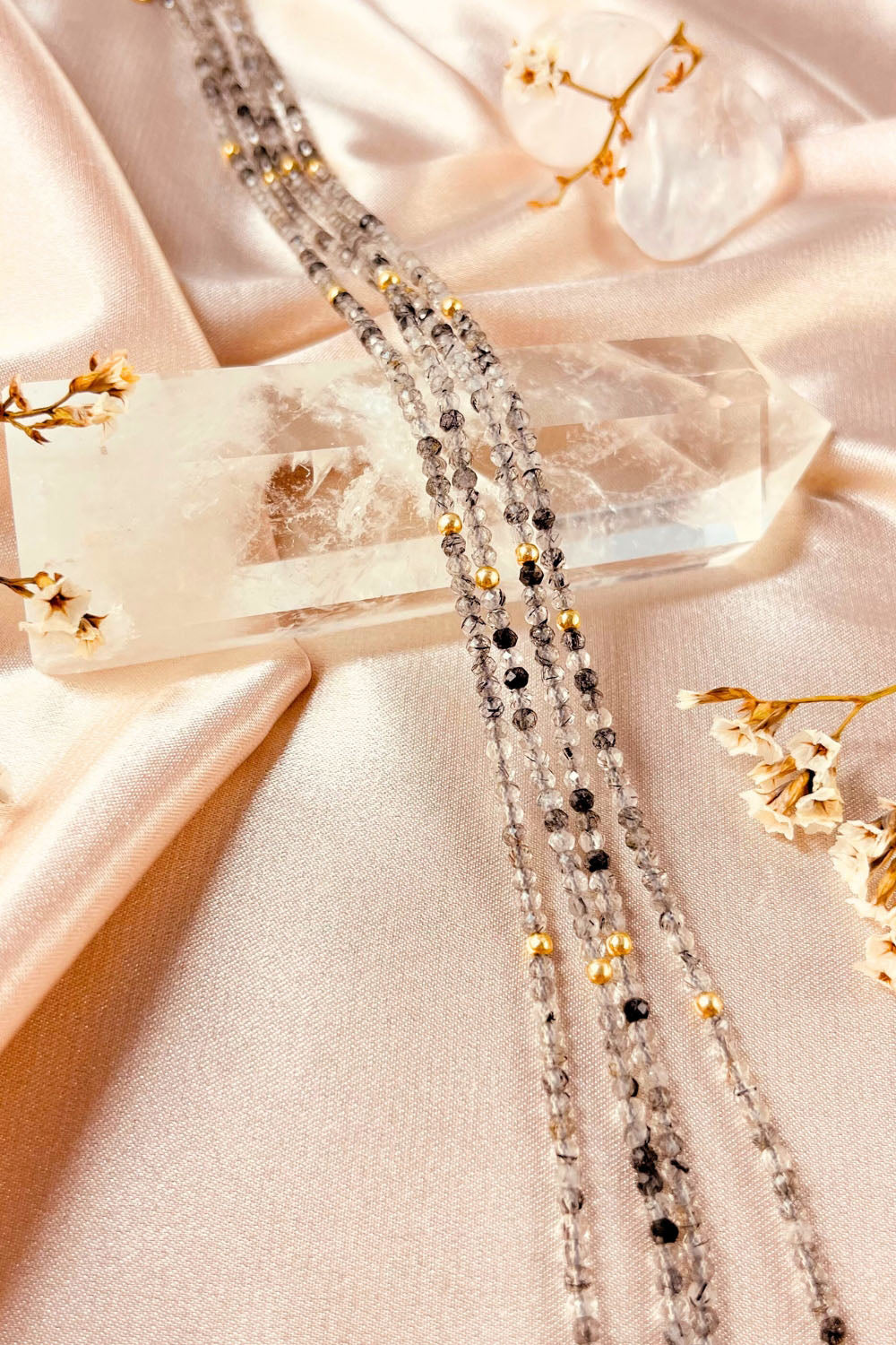 Sivalya Black Rutilated Quartz Beads Necklace