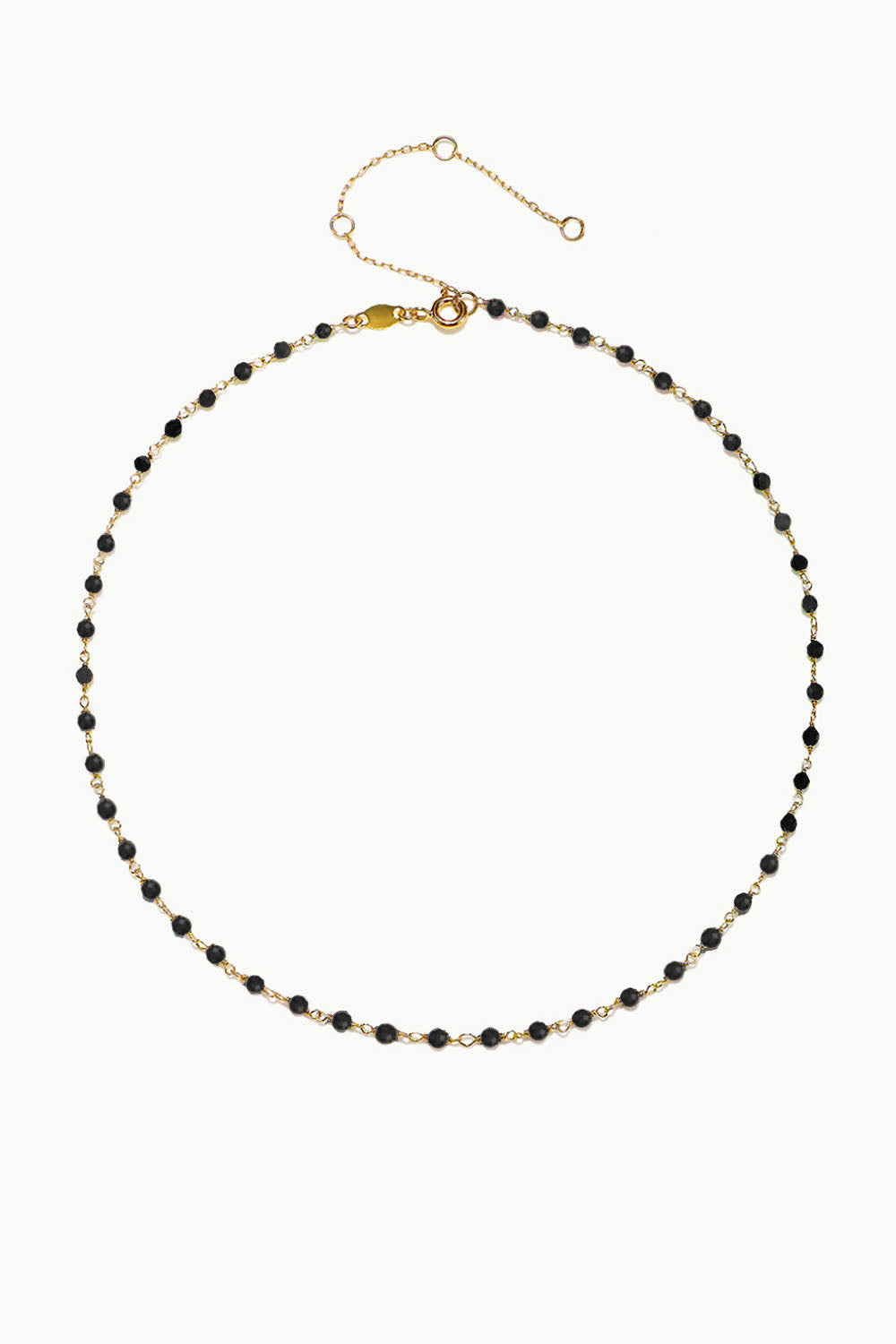 Sivalya Black Spinel Beaded Link Chain Necklace