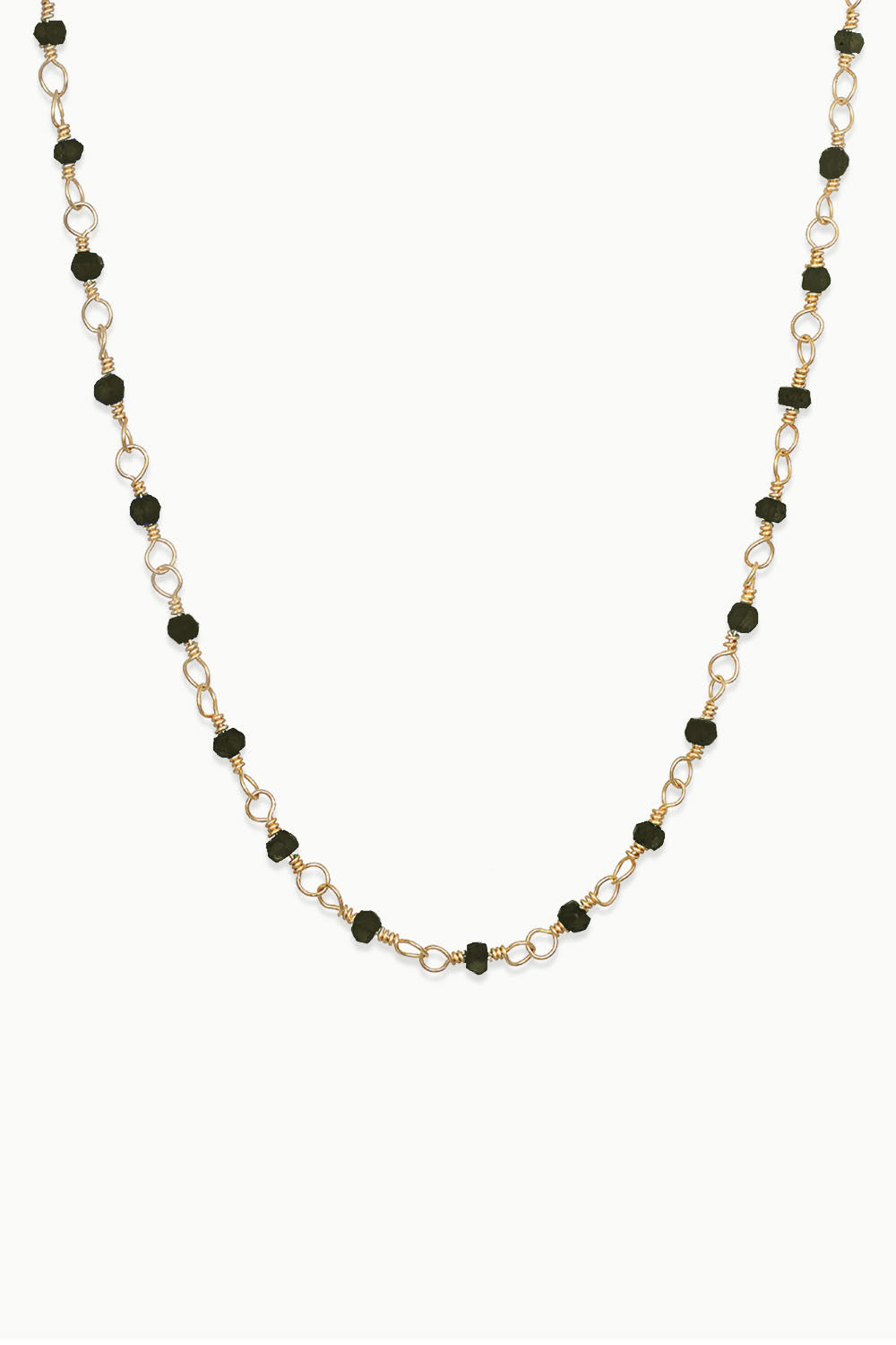 Sivalya Black Spinel Beaded Link Chain Necklace