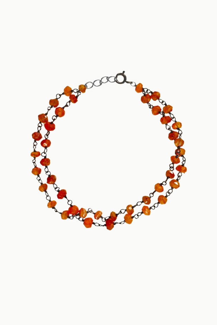Sivalya Carnelian Beaded Link Chain Bracelet