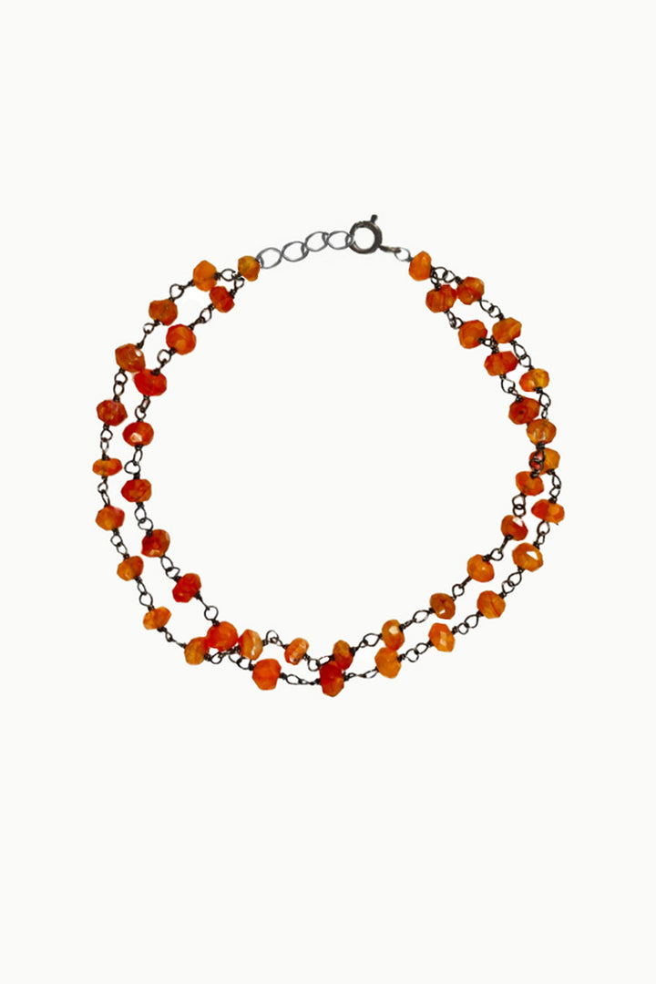 Sivalya Carnelian Beaded Link Chain Bracelet