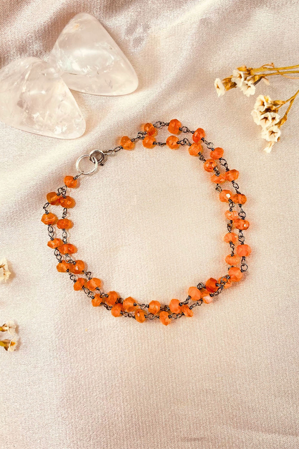 Sivalya Carnelian Beaded Link Chain Bracelet