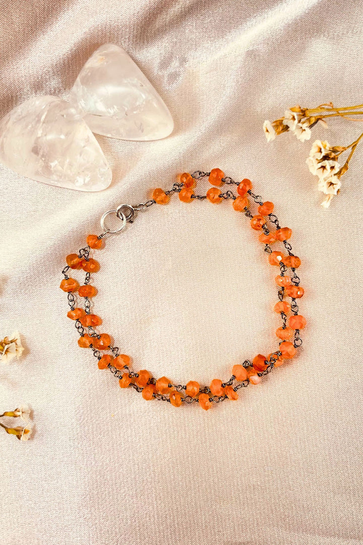 Sivalya Carnelian Beaded Link Chain Bracelet