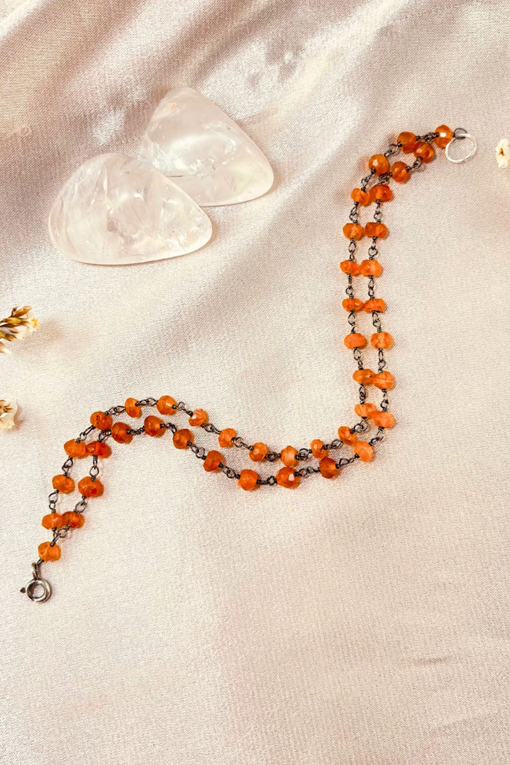 Sivalya Carnelian Beaded Link Chain Bracelet