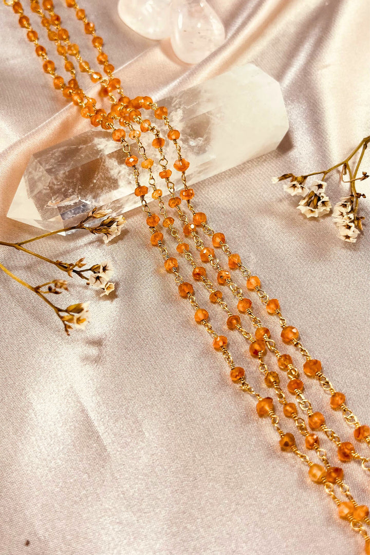 Sivalya Carnelian Beaded Link Chain Necklace