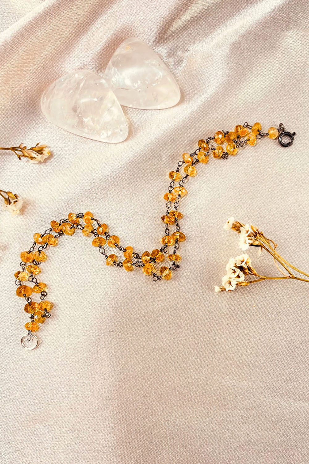 Sivalya Citrine Beaded Link Chain Bracelet