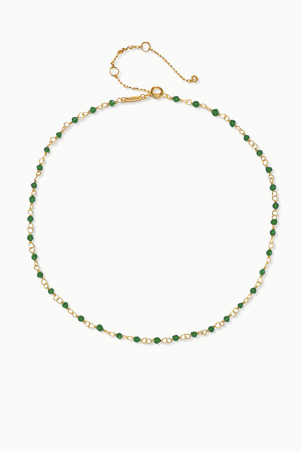 Sivalya Emerald Beaded Link Chain Necklace