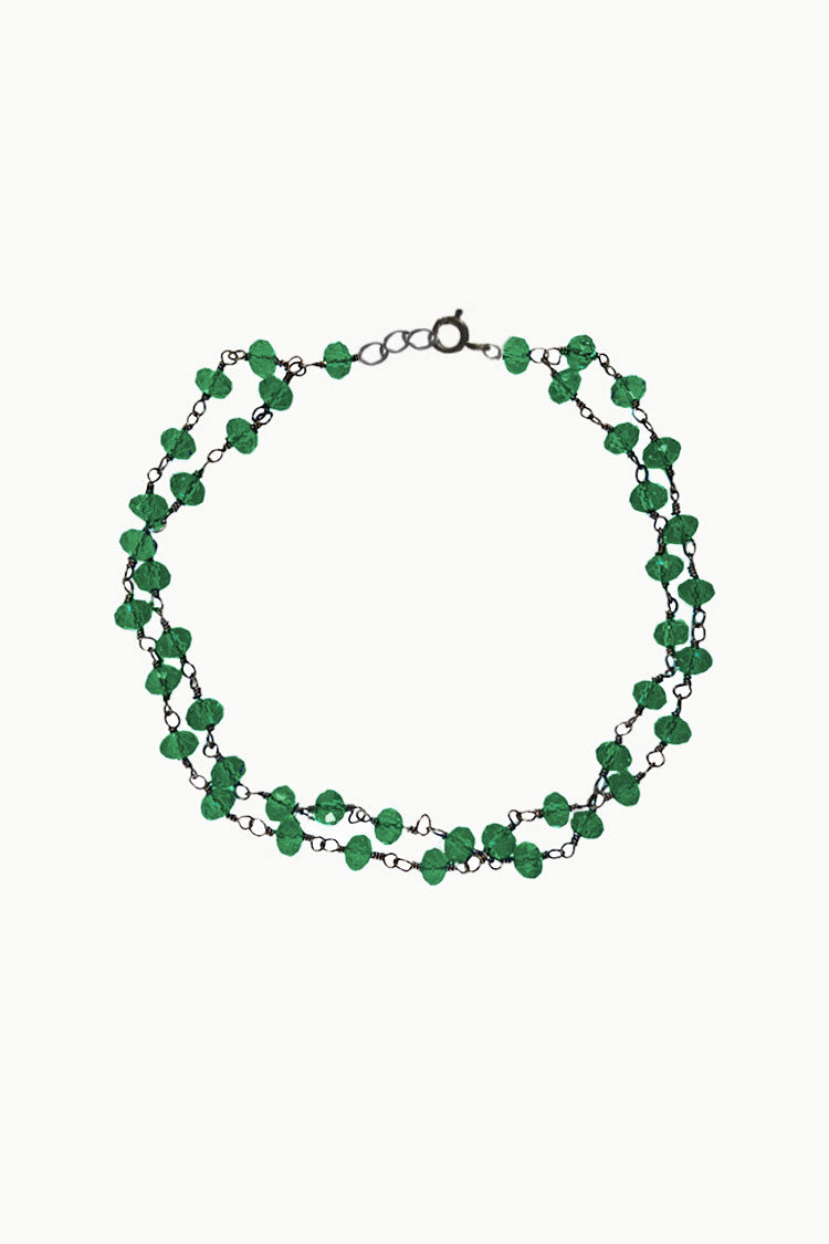 Sivalya Green Onyx Beaded Link Chain Bracelet