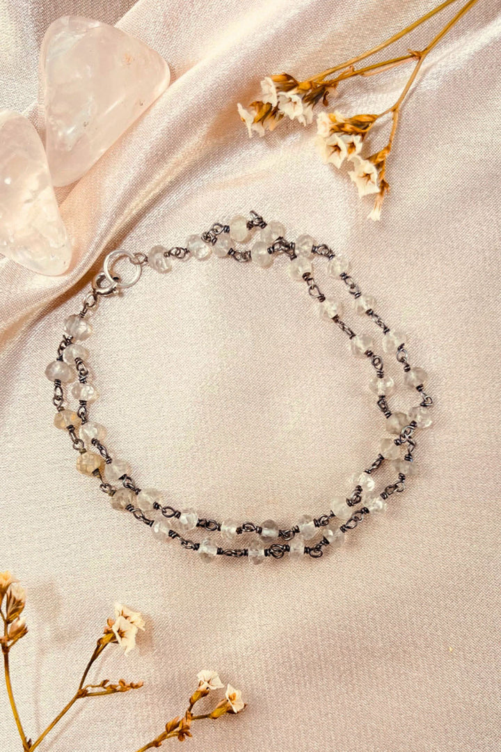 Sivalya Moonstone Beaded Link Chain Bracelet