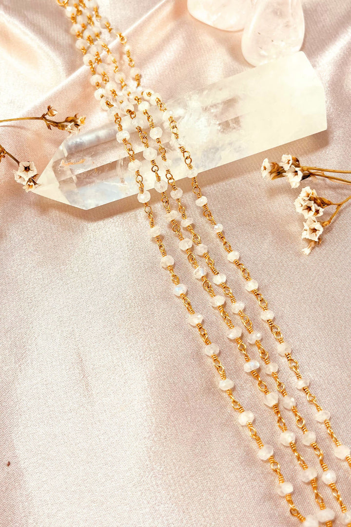 Sivalya Moonstone Beaded Link Chain Necklace