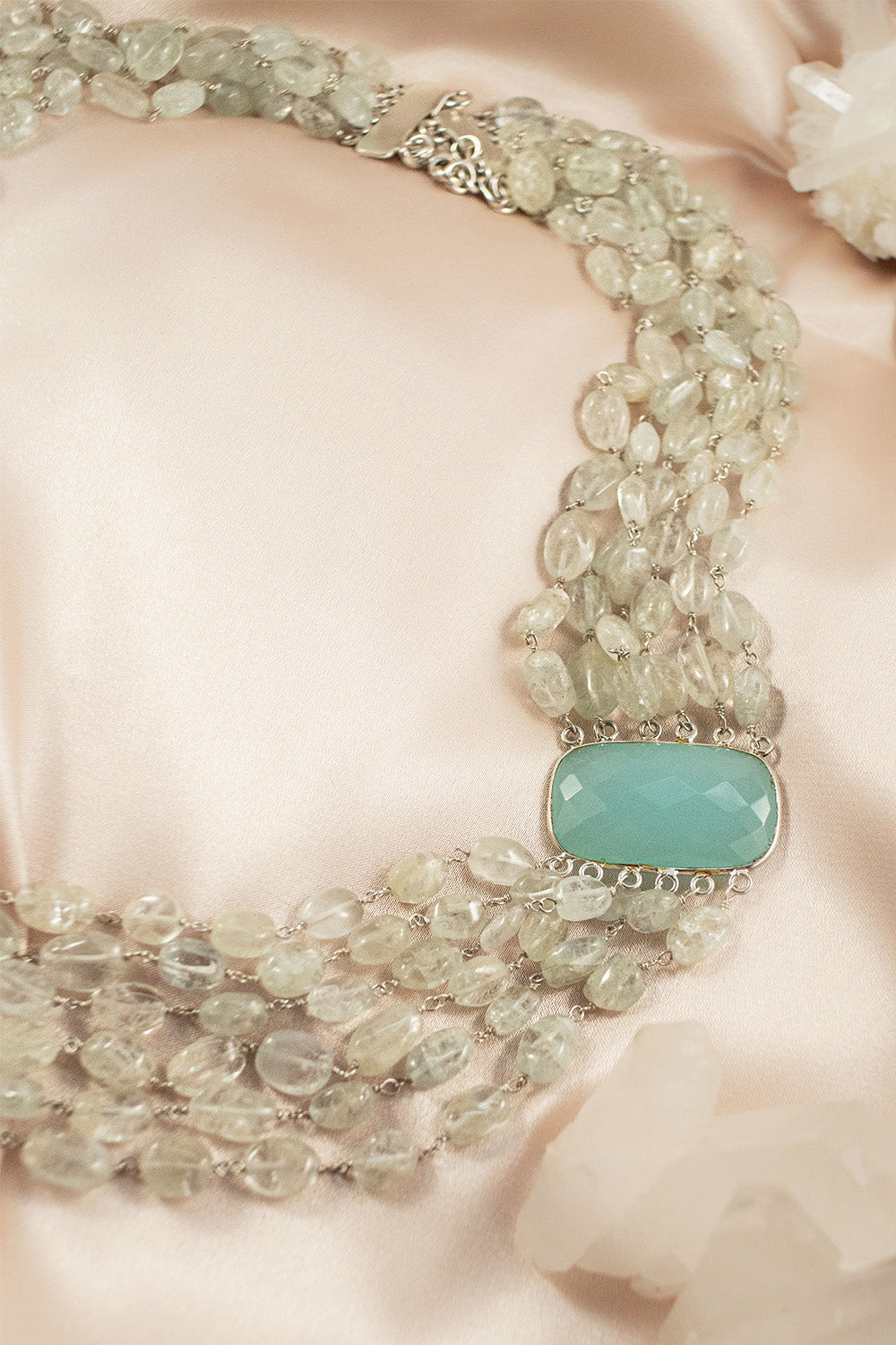 Sivalya Prasiolite Multi Strand Layered Statement Necklace