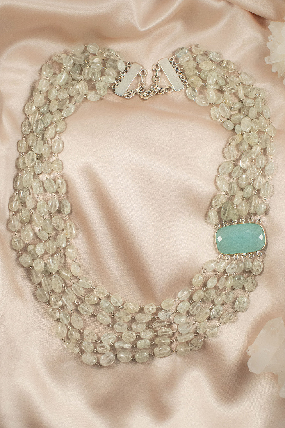 Sivalya Prasiolite Multi Strand Layered Statement Necklace