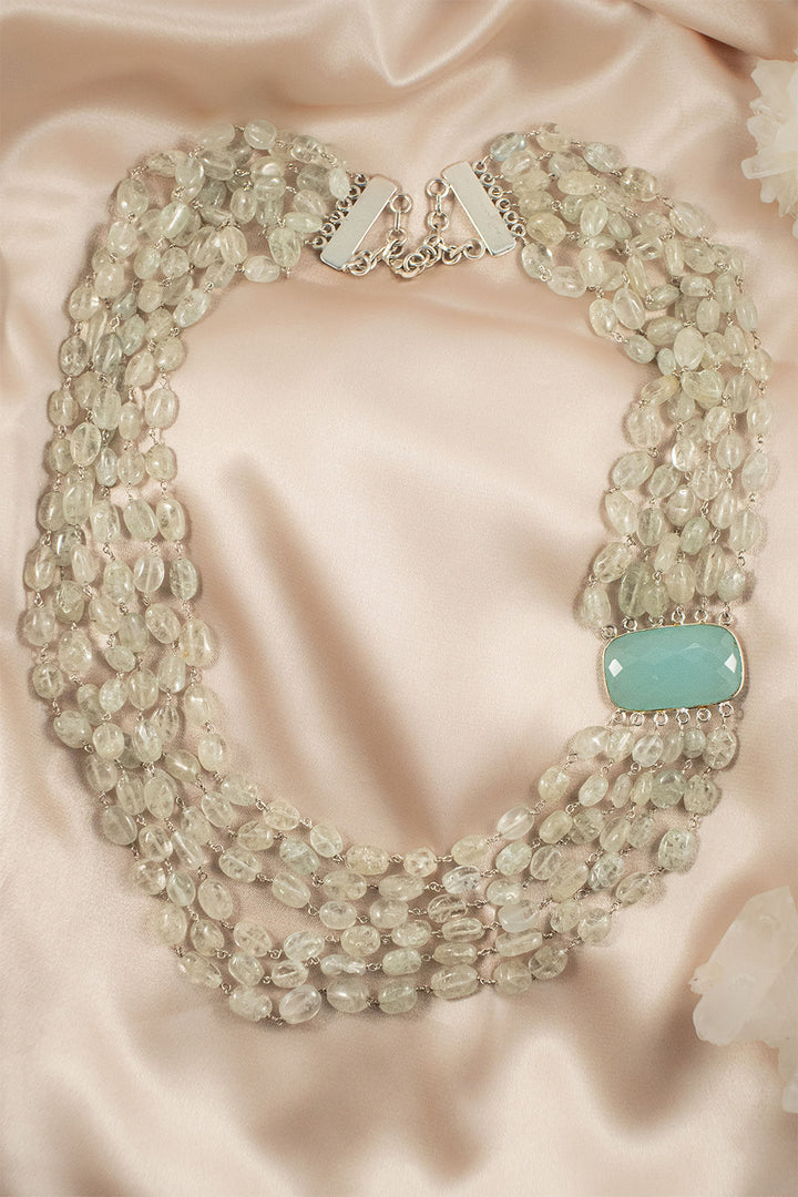 Sivalya Prasiolite Multi Strand Layered Statement Necklace
