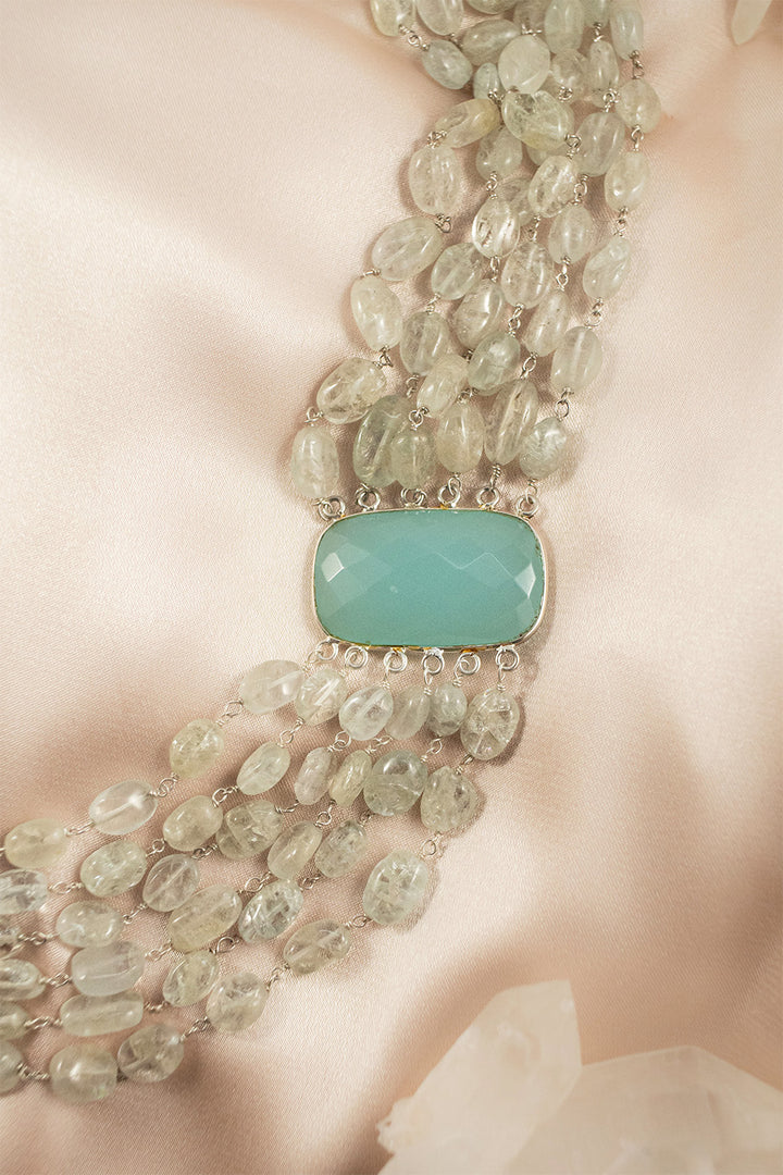 Sivalya Prasiolite Multi Strand Layered Statement Necklace