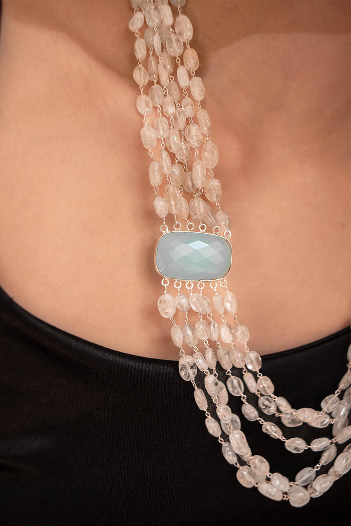 Sivalya Prasiolite Multi Strand Layered Statement Necklace