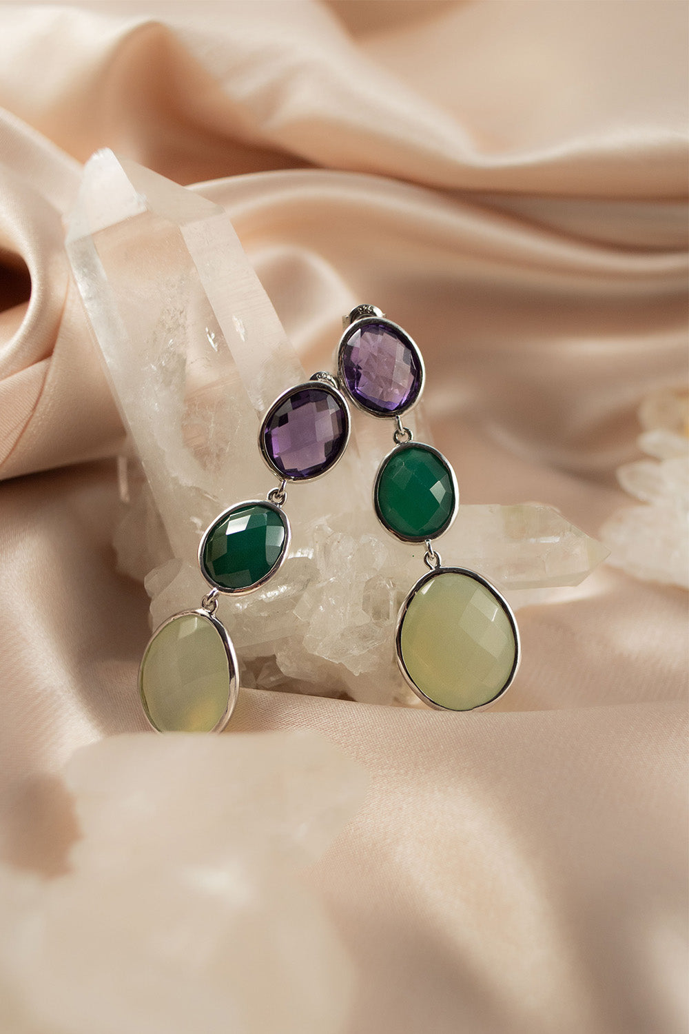 Sivalya Multi Gemstone Necklace and Earrings Set - Paris