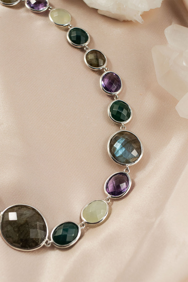 Sivalya Multi Gemstone Necklace and Earrings Set - Paris