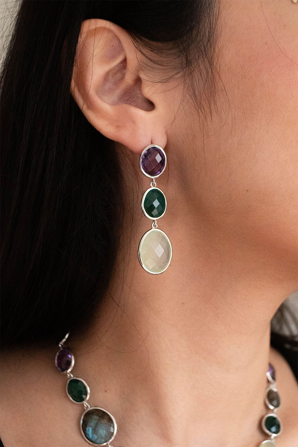 Sivalya Multi Gemstone Necklace and Earrings Set - Paris