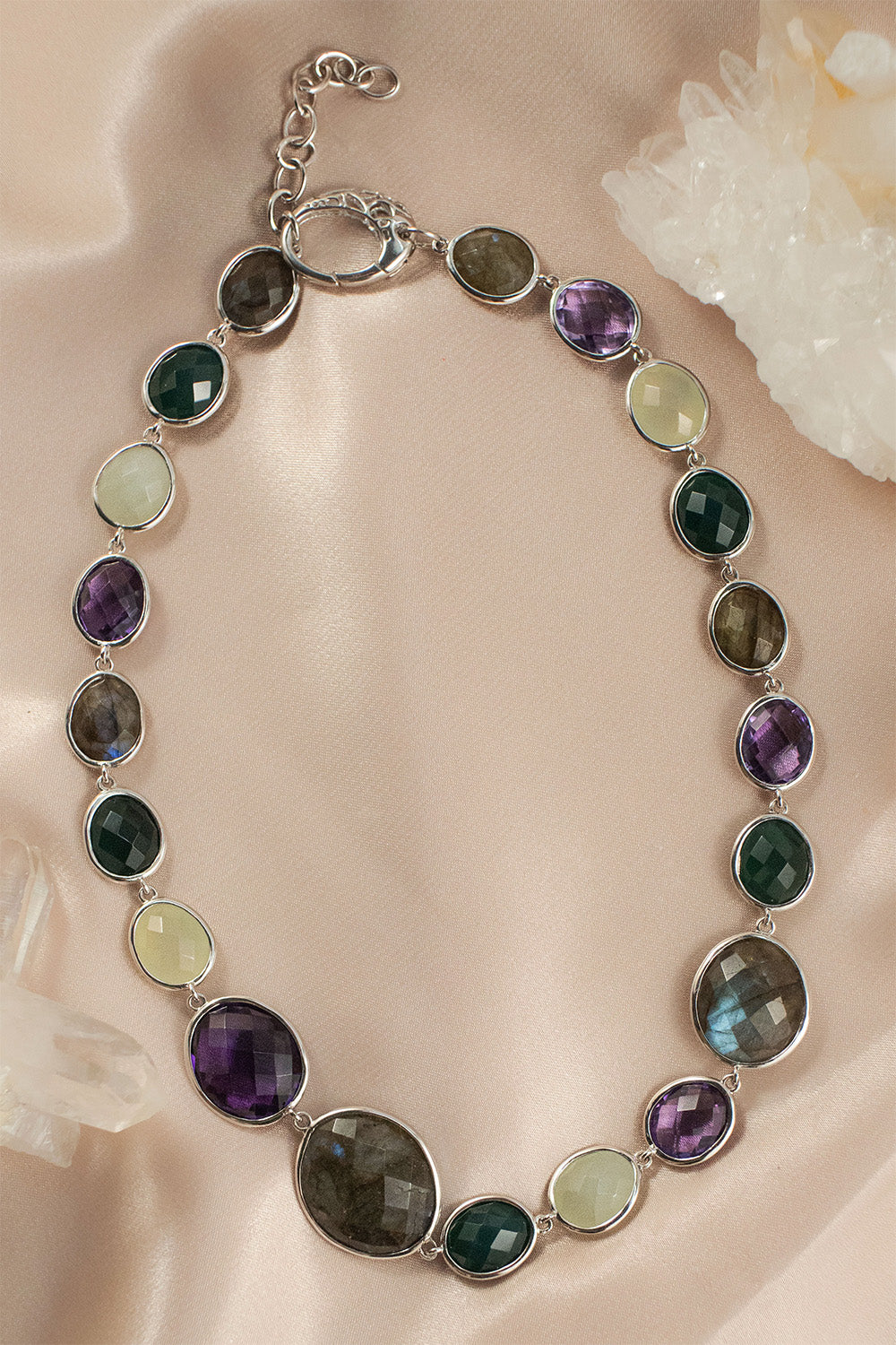 Sivalya Multi Gemstone Necklace and Earrings Set - Paris