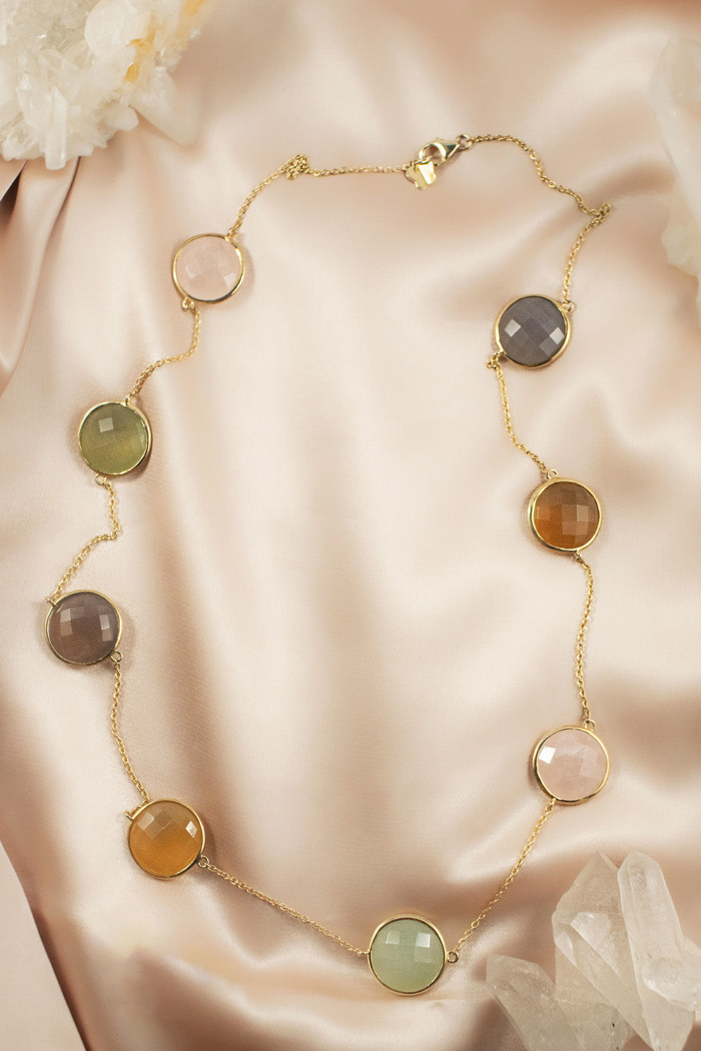 Sivalya Multi Gemstone Necklace and Earrings Set -Vienna