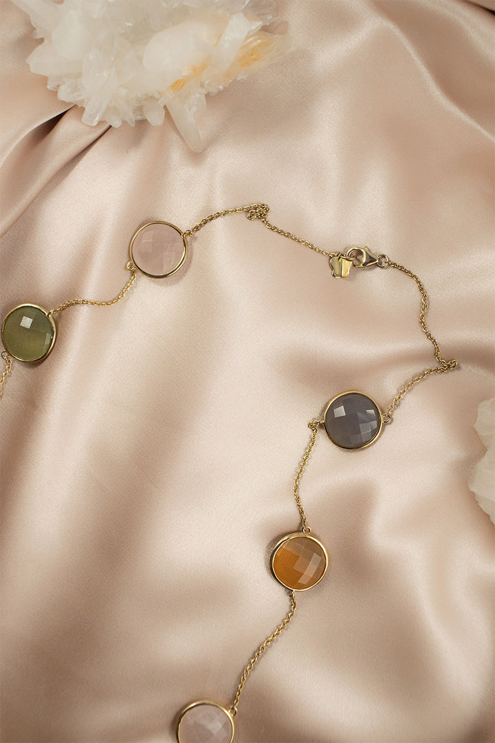 Sivalya Multi Gemstone Necklace and Earrings Set -Vienna