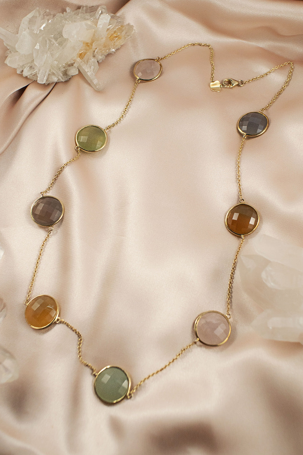 Sivalya Multi Gemstone Necklace and Earrings Set -Vienna